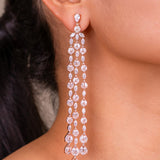 Noira Crystal Rose Gold Diamanté Earrings