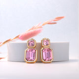 Zyra Pink Drop Earrings