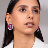 Ashley Ruby Pink Stud Earrings