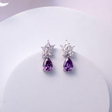 Eliza Purple Star Drop Earrings