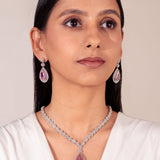 Oria Sapphire Pink Pendant Set