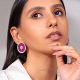 Ashley Ruby Pink Stud Earrings