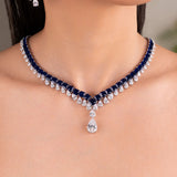 Isabelle Sapphire Blue Necklace Set