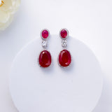 Velora Ruby Red Drop Earrings