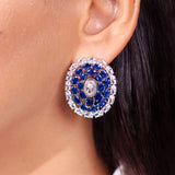 Ashley Sapphire Blue Stud Earrings