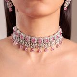 Avery Sapphire Pink Choker Set