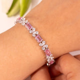 Valena Pink Tennis Bracelet