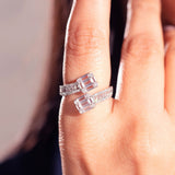 Zarah White Diamante Ring