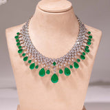 Virelle Emerald Green Statement Necklace Set
