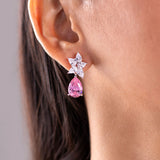 Eliza Pink Star Drop Earrings