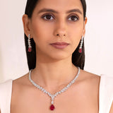Clara Ruby Red Pendant Set