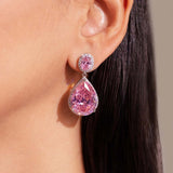 Lustre Pink Gem Drop Earrings