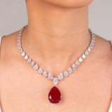Andie Ruby Red Pendant Set