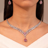 Veloria Sapphire Pink Necklace Set