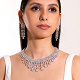 Natalie White Diamante Necklace Set