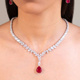 Clara Ruby Red Pendant Set