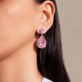 Lustre Pink Gem Drop Earrings
