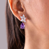 Eliza Purple Star Drop Earrings