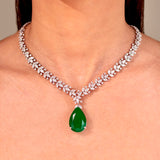 Daphne Emerald Green Pendant Set