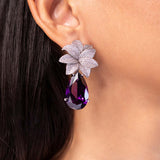 Elara Purple Drop Earrings