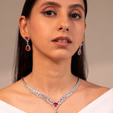 Veloria Ruby Red Necklace Set