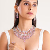 Stacie Pink Layered Necklace Set