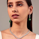 Daphne Emerald Green Pendant Set