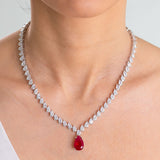 Emily Ruby Red Pendant Set