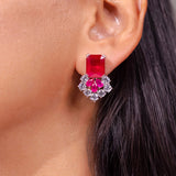 Elista Ruby Red Stud Earrings