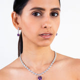 Elena Purple Pendant Set