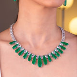 Clarisse Emerald Green Doublet Necklace Set