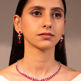 Alora Ruby Red Necklace Set