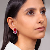 Elista Ruby Red Stud Earrings