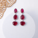 Amber Luxe Ruby Red Dangles
