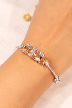 Champagne crystal cluster bracelet worn on the wrist – Duavaa