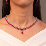 Alora Ruby Red Necklace Set
