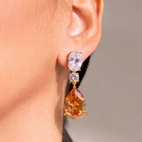 Boucles d'oreilles pendantes Calira orange citrine