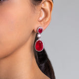 Velora Ruby Red Drop Earrings