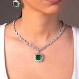 Elaria Emerald Green Pendant Set