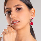 Velora Ruby Red Drop Earrings