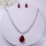 Andie Ruby Red Pendant Set
