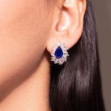 Asher Sapphire Blue Stud Earrings