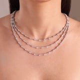 Aurevine White Diamante Necklace Set