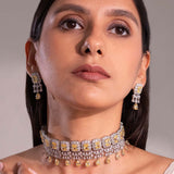 Avery Sapphire Yellow Choker Set