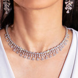 Evan White Diamante Necklace Set