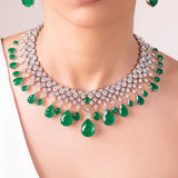 Virelle Emerald Green Statement Necklace Set