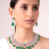 Virelle Emerald Green Statement Necklace Set