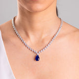 Emily Sapphire Blue Pendant Set