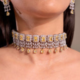 Avery Sapphire Yellow Choker Set