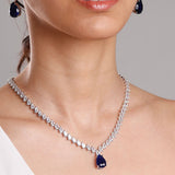 Emily Sapphire Blue Pendant Set